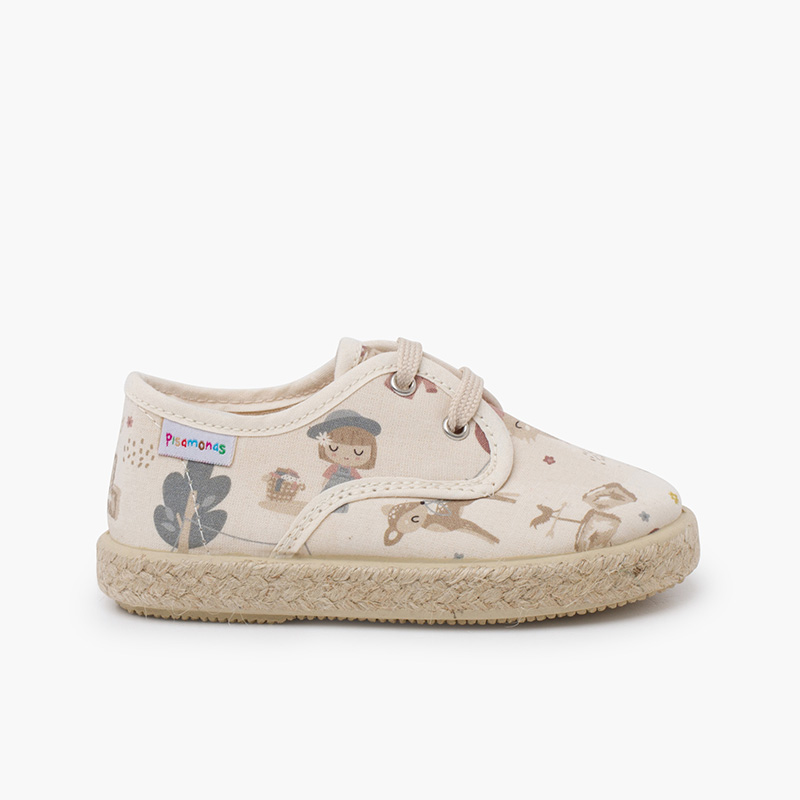 Sneakers mit Tiermotiven und Espadrillesohle Bambis