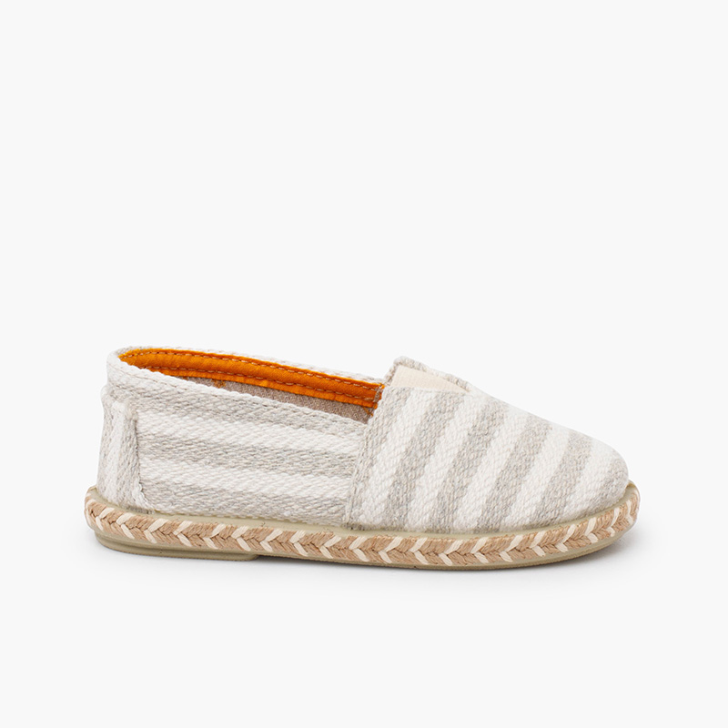 Espadrilles im Camping-Stil mit breiten Streifen und elastischem Riemen Roh