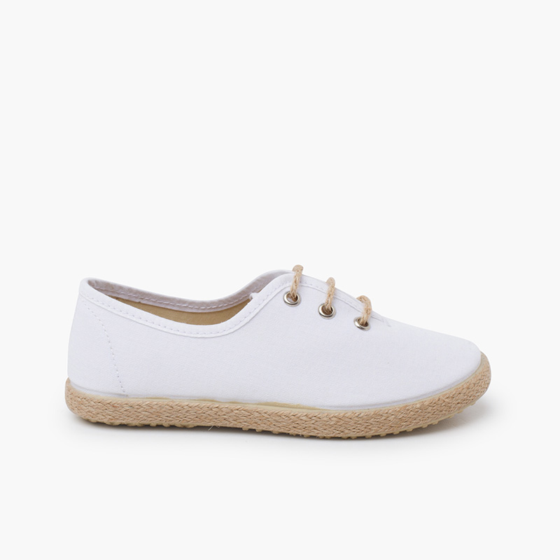 Blucher-Schuhe für festliche Anlässe mit Espadrillesohle Weiß