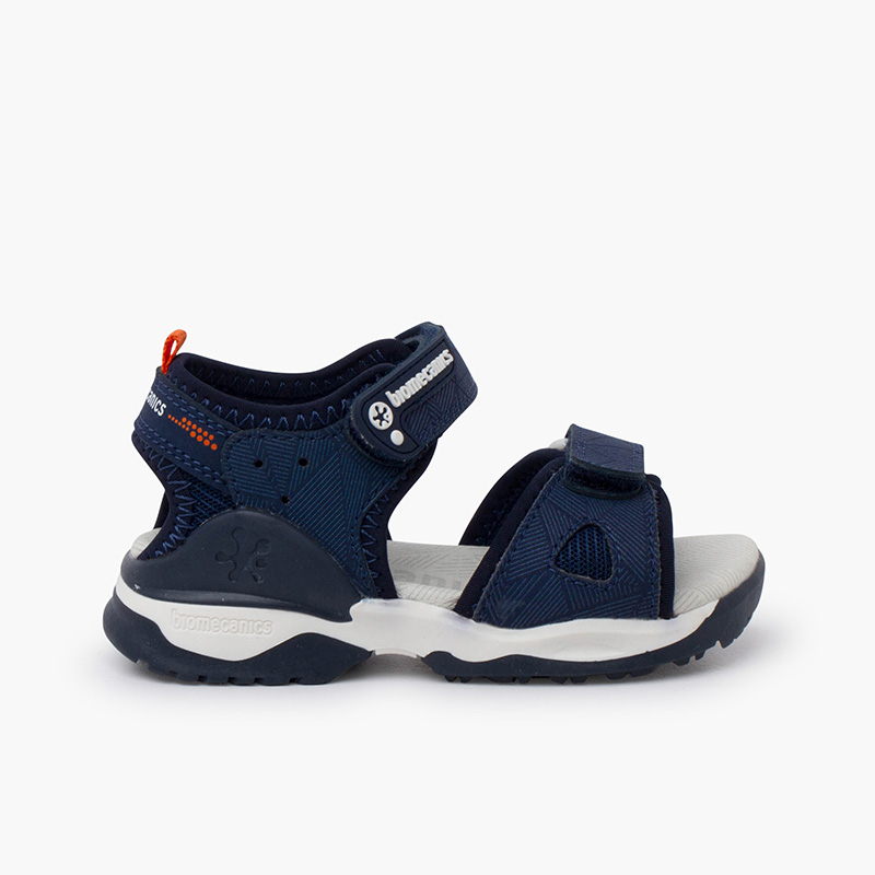 Trekking-Sandalen aus Leinwand Marineblau