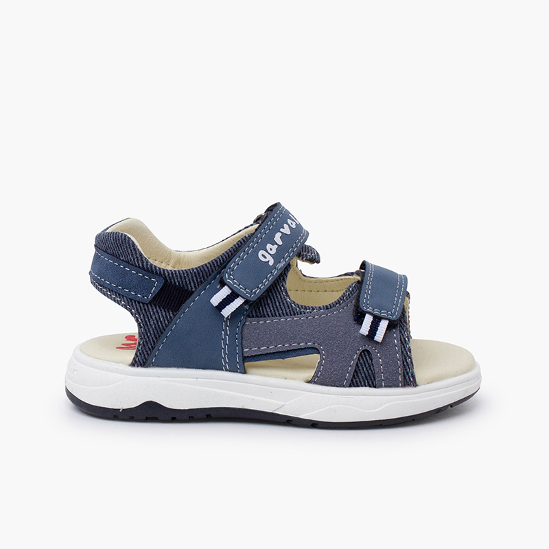 Trekking-Sandalen für Jungen mit Klettverschluss Blau