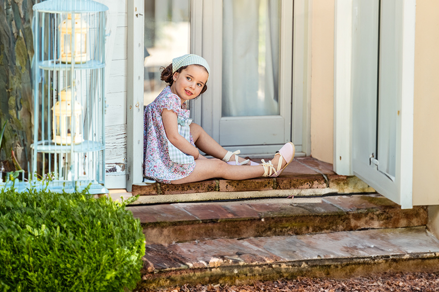 Leinen-Espadrilles für Mädchen mit Rohband