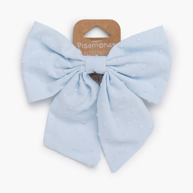 Schleife mit Punkten und Entenschnabel Himmelblau