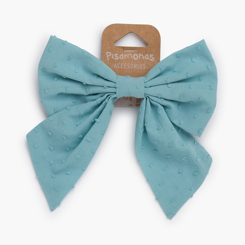 Schleife mit Punkten und Entenschnabel Eukalyptusgrün