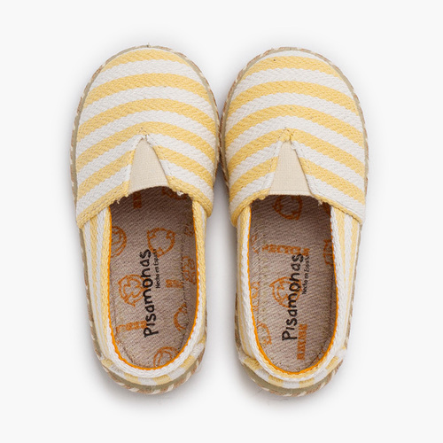 Espadrilles im Camping-Stil mit breiten Streifen und elastischem Riemen Gelb
