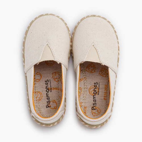 Espadrilles mit mittigem Elastikband und zweifarbiger Jutesohle Roh