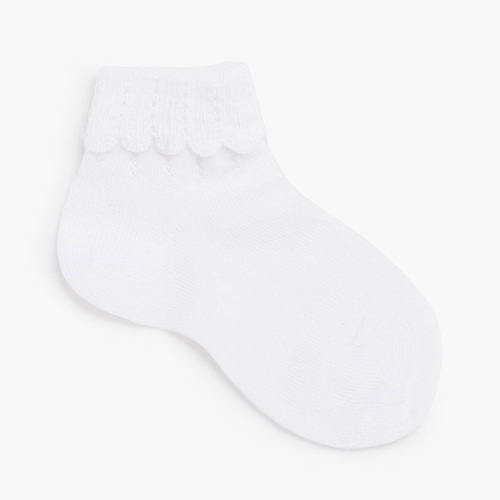 Knöchelsocken mit umgeschlagenem Bund Weiß