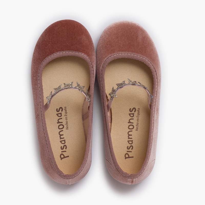 Samt-Mary Janes mit elastischem Band und Sternen Make-up