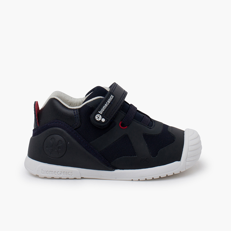 Sneakers mit Klettverschluss und elastischem Band Marineblau