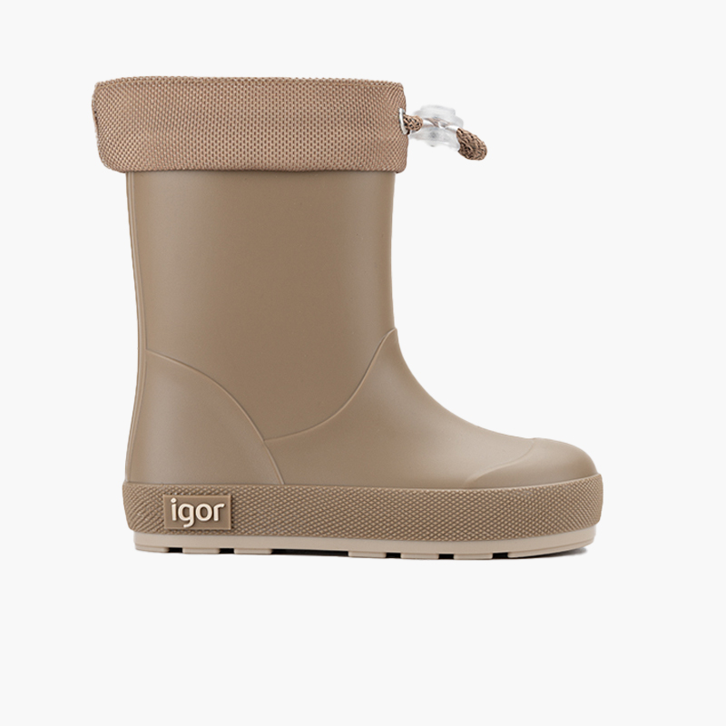 Regenstiefel für Kinder mit weicher Sohle und verstellbarem Schaft Beige