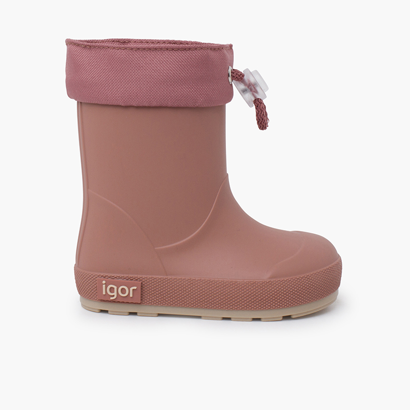 Regenstiefel für Kinder mit weicher Sohle und verstellbarem Schaft Rosa