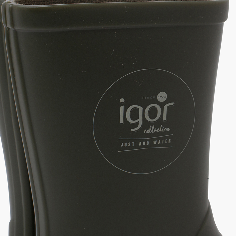 Regenstiefel für Kinder mit beiger Sohle Khaki