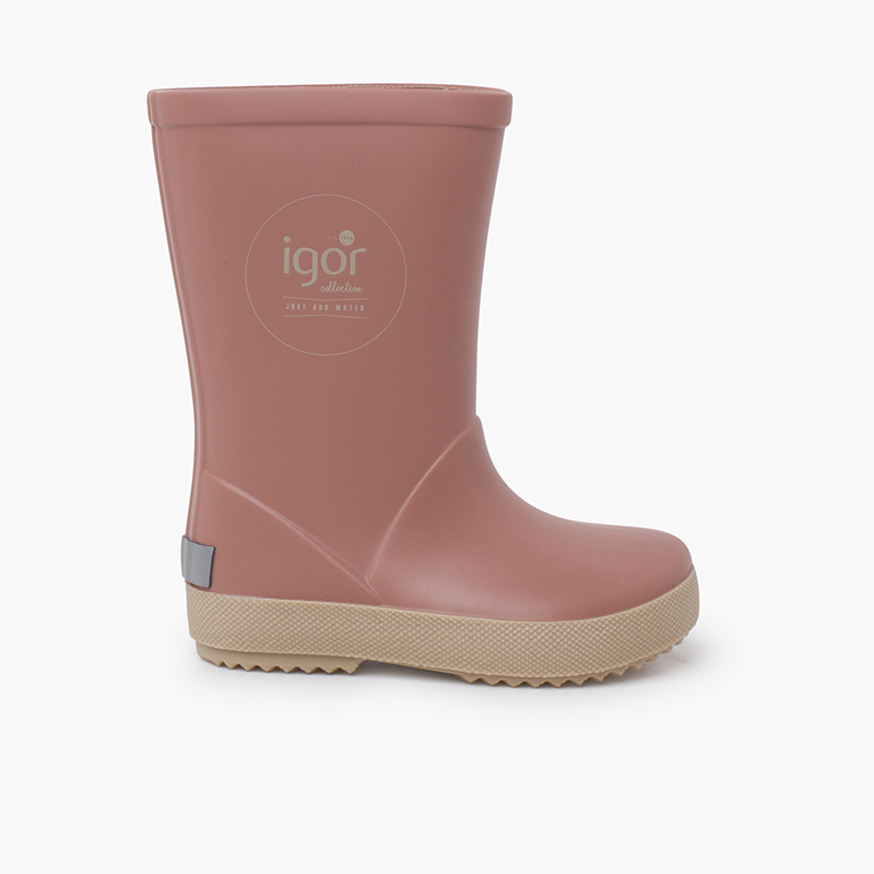 Regenstiefel für Kinder mit beiger Sohle Rosa