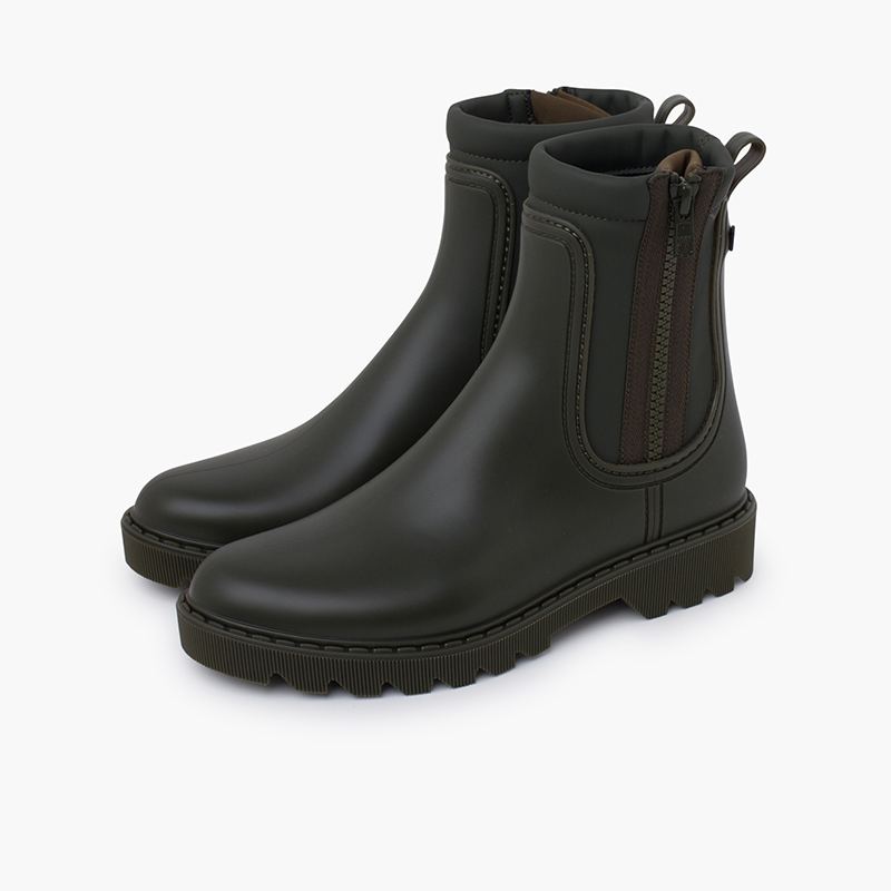 Regenstiefel für Damen mit weichem Innenfutter Khaki