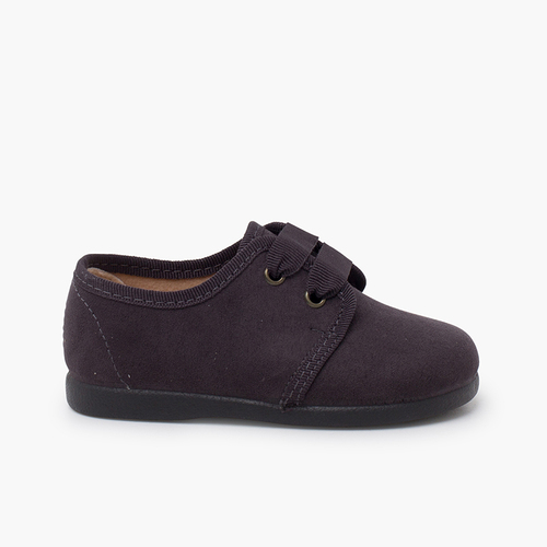 Blucher-Schuhe aus Serratex mit Schnürung und Faya-Stoff Grau