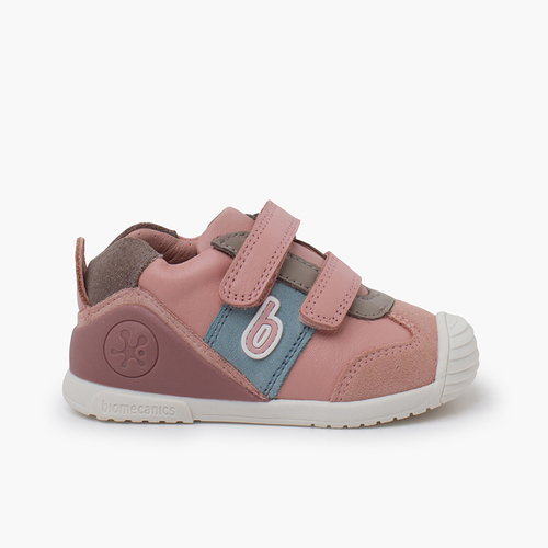 Sneakers für Mädchen mit doppelt Klettverschluss Rosa