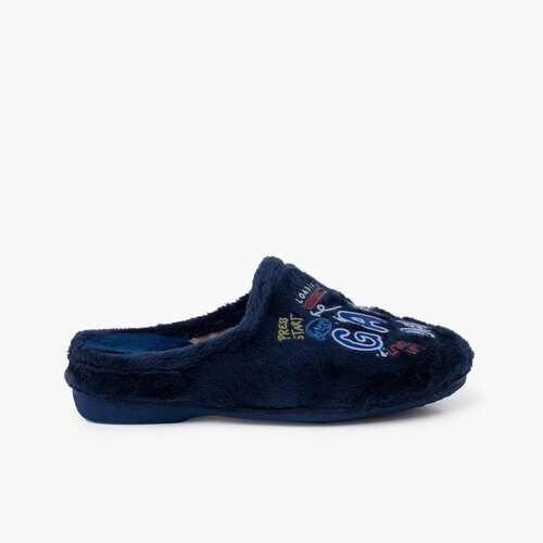 Hausschuhe im Clog-Stil mit Gaming-Design Marineblau
