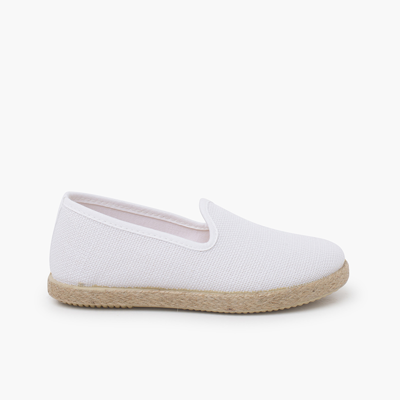 Espadrilles für Kinder aus Leinen Weiß