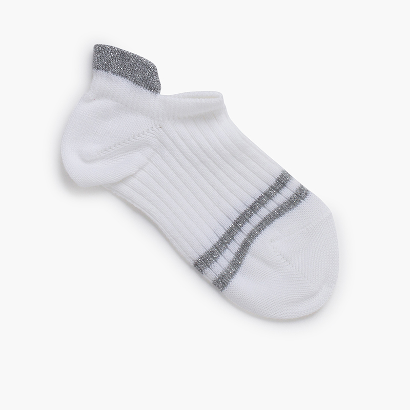 Glanzgestreifte unsichtbare Socken Aluminium