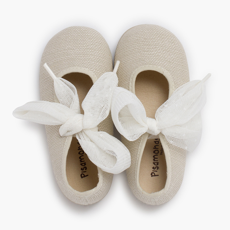 Mary Janes Plumeti mit Tüllbändern Roh