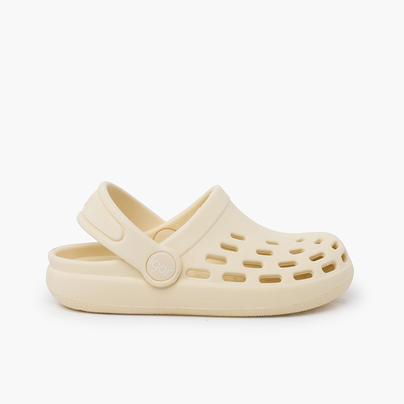 Extra leichte Sport-Gummipantoletten Elfenbein