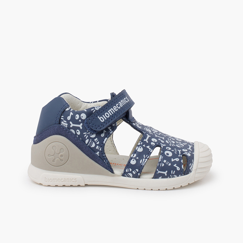 Sandalen mit bedruckten Erstanlauf Marineblau