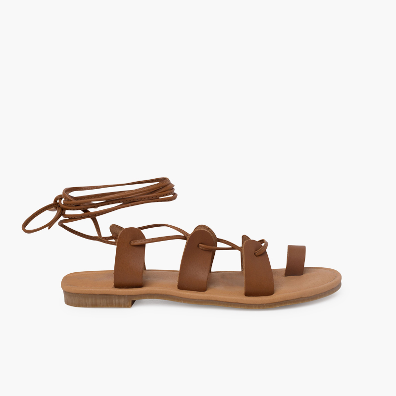 Römische Sandalen aus Leder mit Riemen Leder