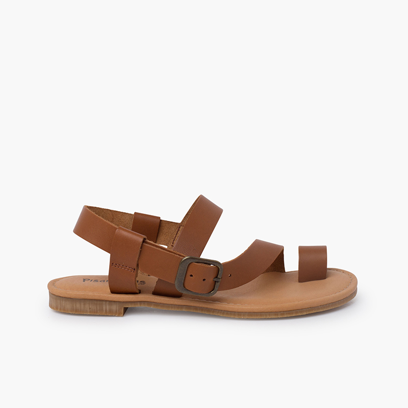 Gladiatorensandalen aus Nappaleder mit Schnalle Leder