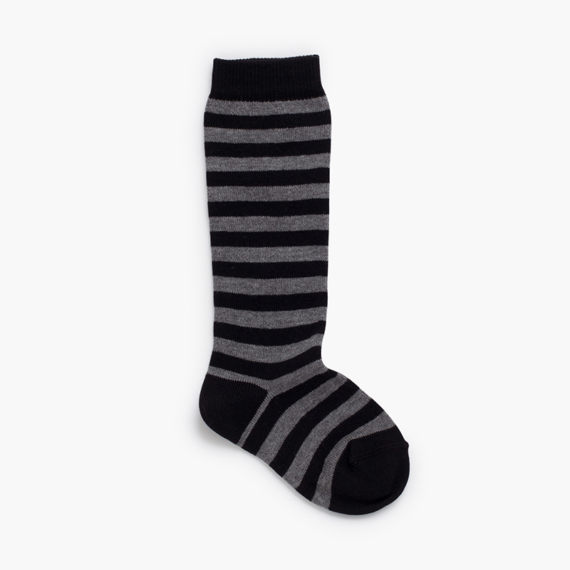 Hohe Socken mit Bicolor-Streifen Schwarz