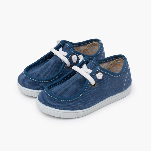 Wallaby bootsschuhe mit dünner sohle und elastischen schnüren Marineblau