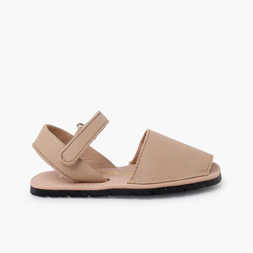 Weiche Avarcas-Sandalen für Kinder mit flexibler Sohle Beige