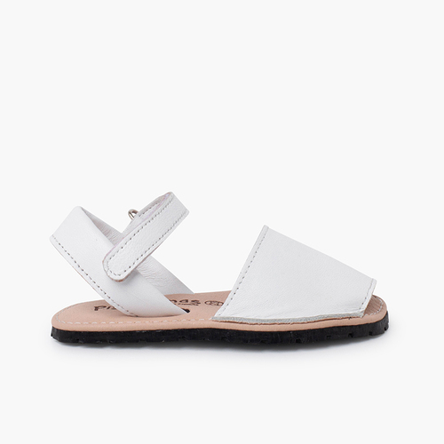 Weiche Avarcas-Sandalen für Kinder mit flexibler Sohle Weiß