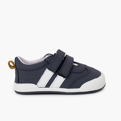 Sneaker mit Klettbändern in großen Größen Marineblau