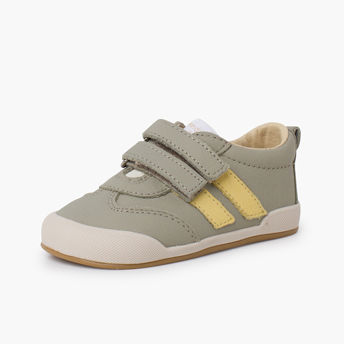 Sneaker mit Klettbändern in großen Größen Grün