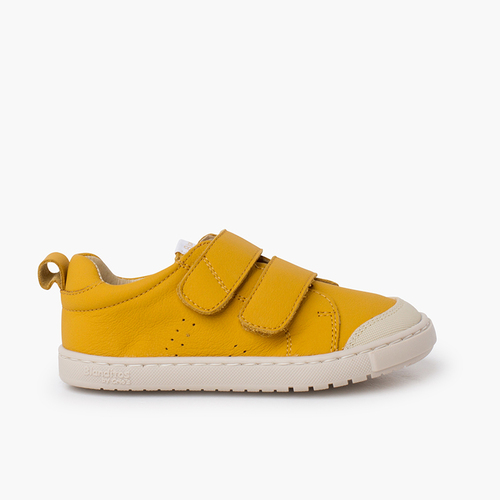 Sneaker mit seitlichen Bändern in großen Größen Senf