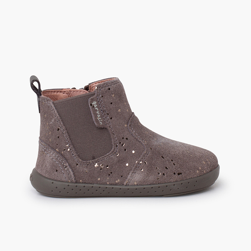 Minimalistischer Glitzer-Bootie mit seitlichem Gummizug Grau