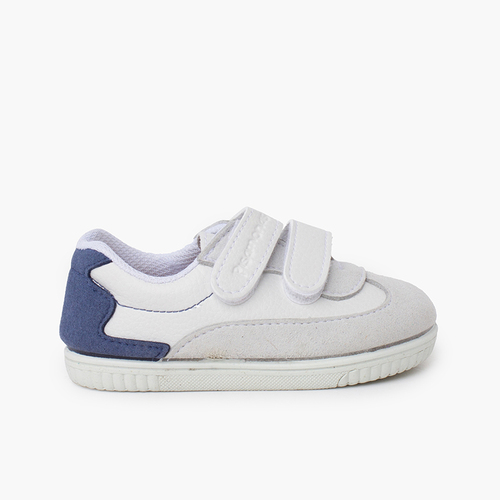 Flexible Minimal-Sneaker mit farbiger Fersenverstärkung Jeansblau