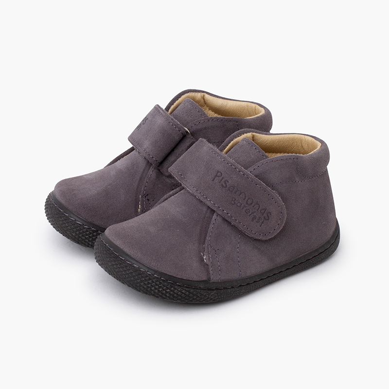 Barfuß-Stiefel aus Veloursleder für Kinder Grau