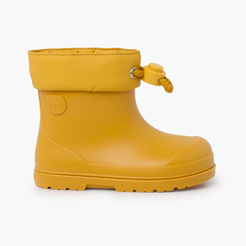 Barfuß-Regenstiefel mit verstellbarem Schnürverschluss Gelb