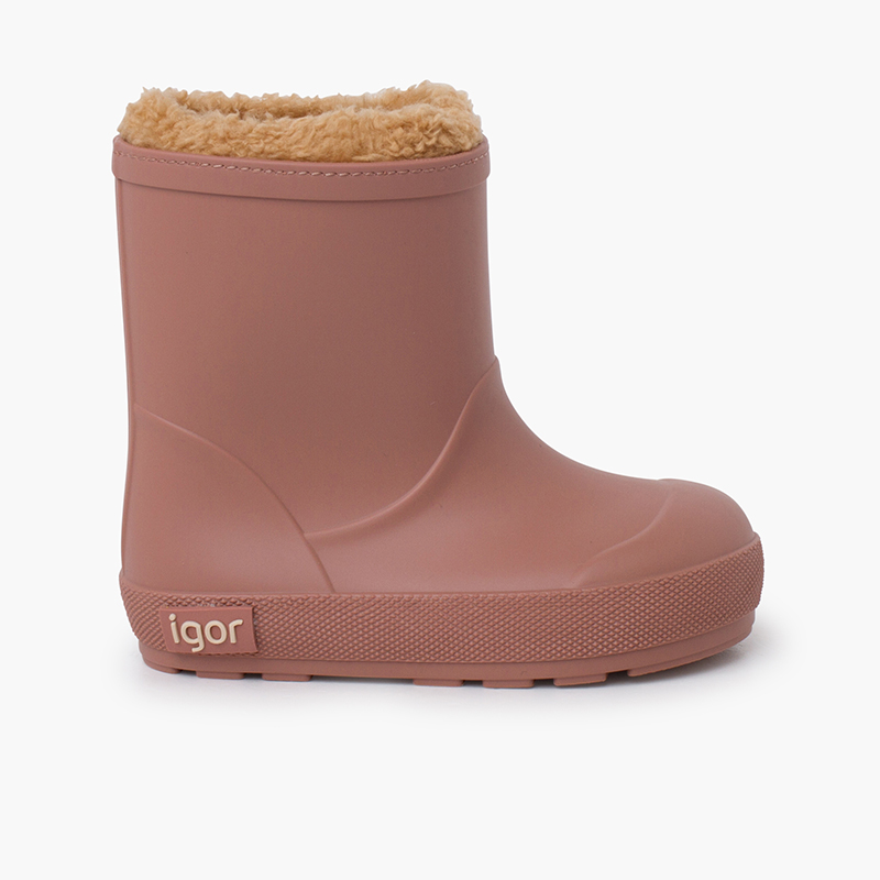 Barfuß-Regenstiefel mit flauschigem Futter Rosa