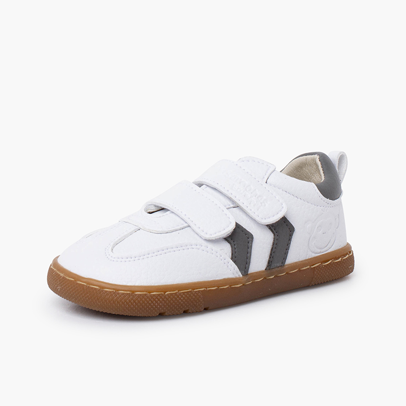 Barfuß-Sneaker für Kinder mit seitlichen Bändern Grau