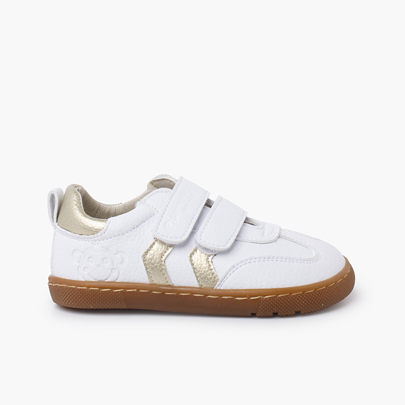 Barfuß-Sneaker mit seitlichen metallisierten Bändern Gold