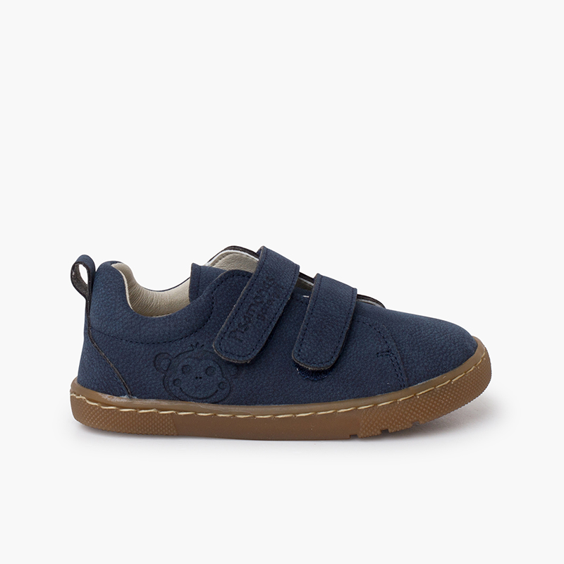 Barfuß-Sneaker im Prägeleder-Stil Marineblau