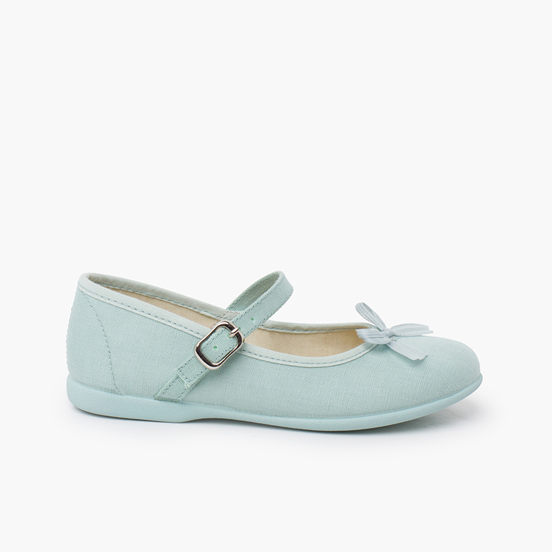 Mary Janes mit perlmuttfarbenem Schleifen-Detail Minze