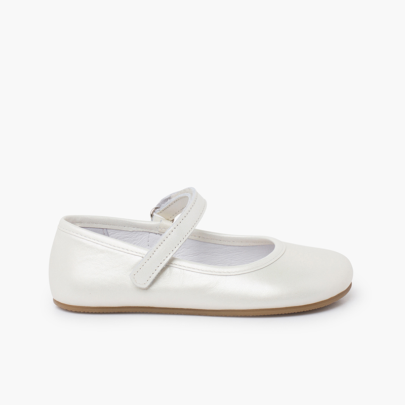 Blanditos-Mary-Janes für die Zeremonie glänzendem Finish Weiß