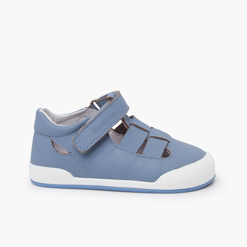 Barefoot-Riemchenschuhe-Sandalen Blanditos Blau