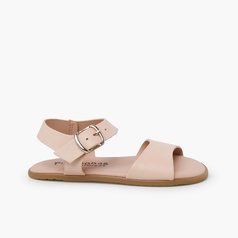 Barefoot-Sandalen in Uni mit Schnalle Rosé Nude