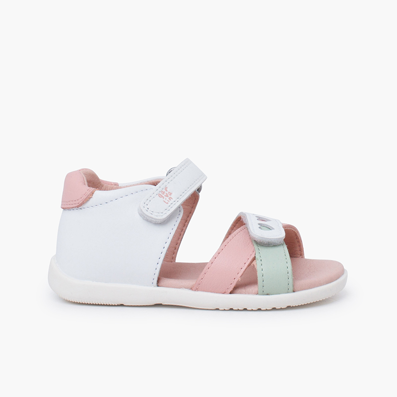 Garvalín Mädchensandalen Erste Schritte Herzen Rosa