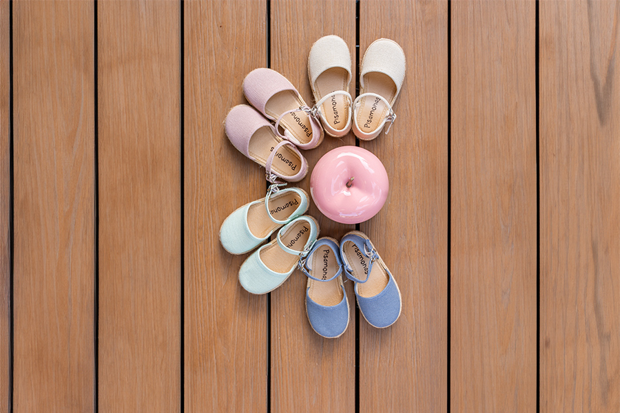 Leinen-Espadrilles flacher Sohle Schnalle