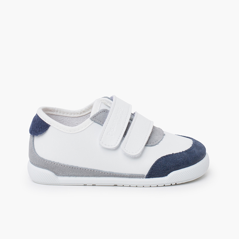 Kombinierte Barfuß-Sneaker Weiß und Marine